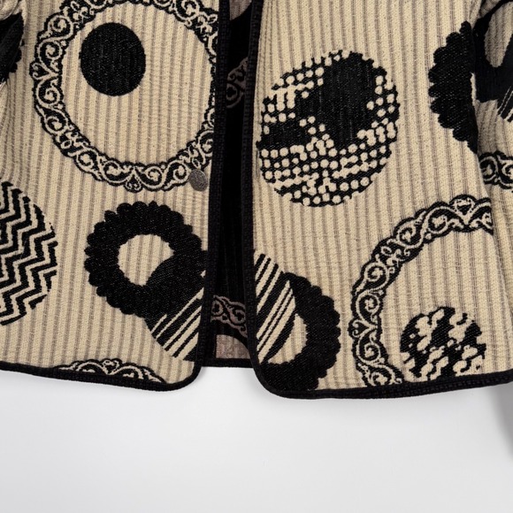 Vintage Womens Abstract Mixed Media Fine European Reversible Tapestry Jacket Med - Picture 2 of 11